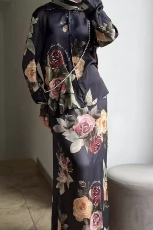 Layla Rose Print Kurung Set