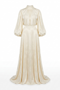 Maren High Neck Jacquard Satin Maxi