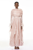 Layered Shroud Draped Maxi Dress
