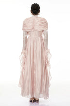 Layered Shroud Draped Maxi Dress