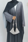 Marissa Sparkly Gradient Abaya With Hijab-Black