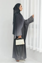 Marissa Sparkly Gradient Abaya With Hijab-Black