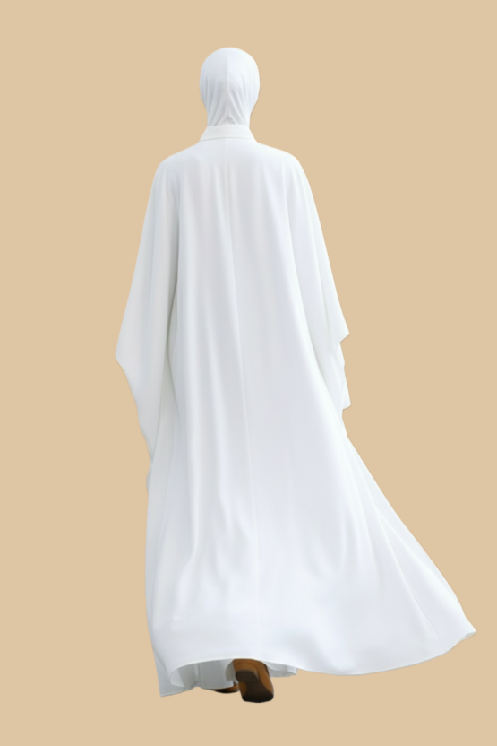 Artisanal Embroidered Two-Piece Open Front Abaya Set