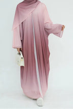 Marissa Sparkly Gradient Abaya With Hijab-Pink