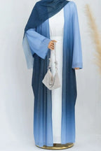 Marissa Sparkly Gradient Abaya With Hijab-Blue