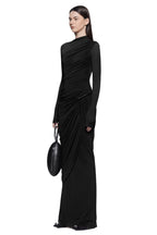 Form-Fitting Dress With Hipline Flap And Signature Metalic Detail-Black