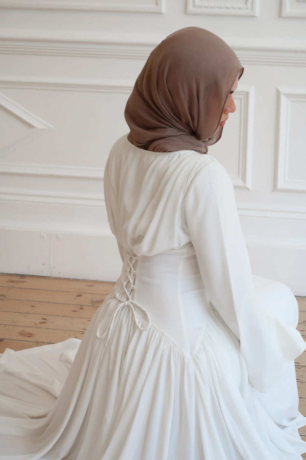 Pleated Waist Modest Maxi Dress