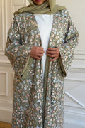 Full Floral Embroidered Double-Layer Abaya with Hijab