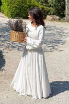 Pleated Waist Modest Maxi Dress