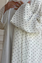 Polka Dot Open Abaya & Matching Hijab Two-Piece Set
