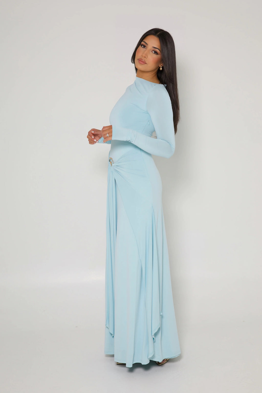 Alya Draped Waist Twist Maxi Abaya