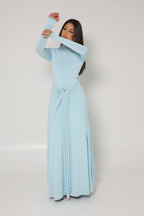 Alya Draped Waist Twist Maxi Abaya