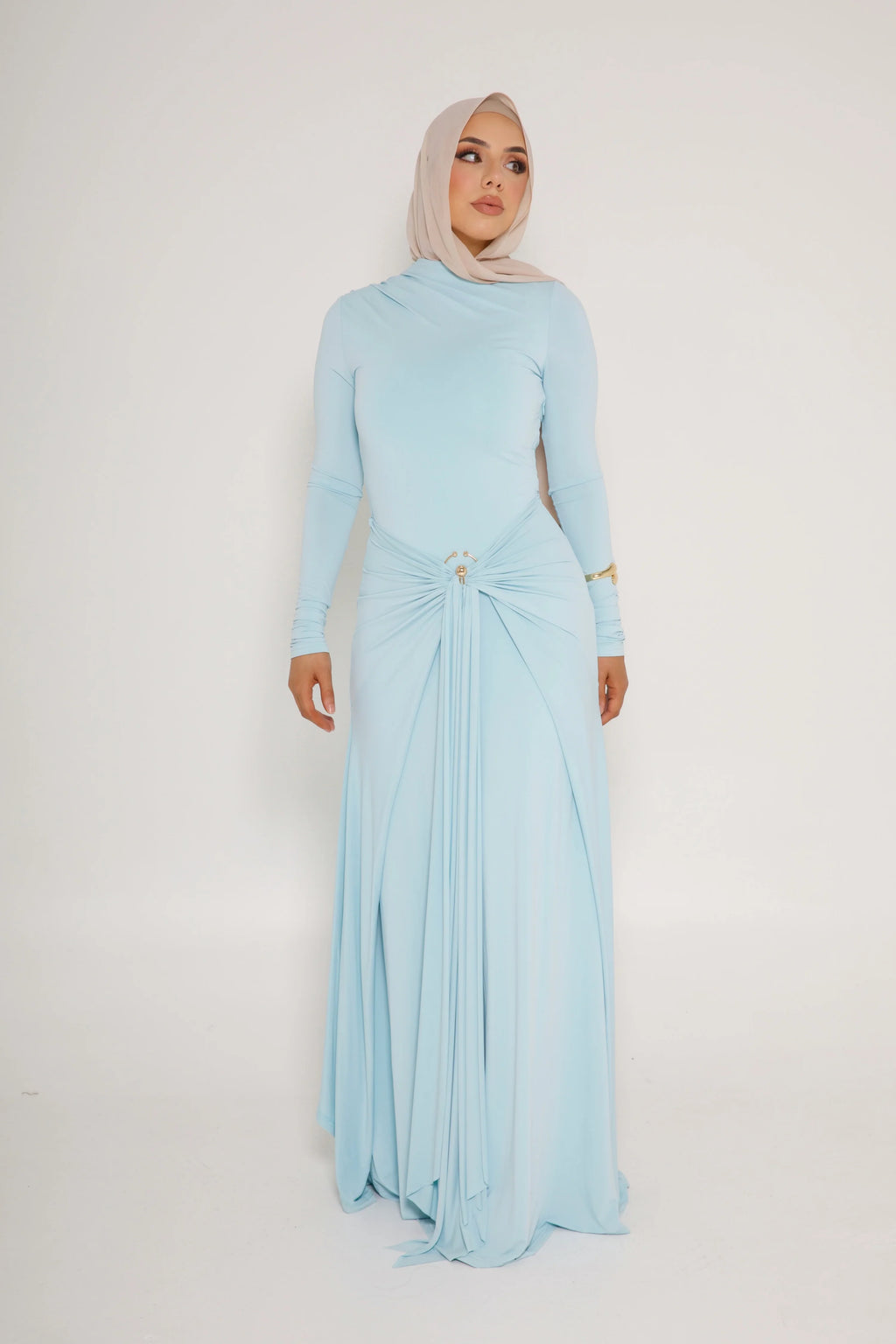 Alya Draped Waist Twist Maxi Abaya
