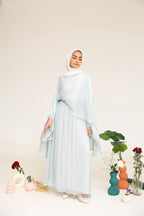 Zoe Flowing Cape‑Style Abaya Outfit-Blue