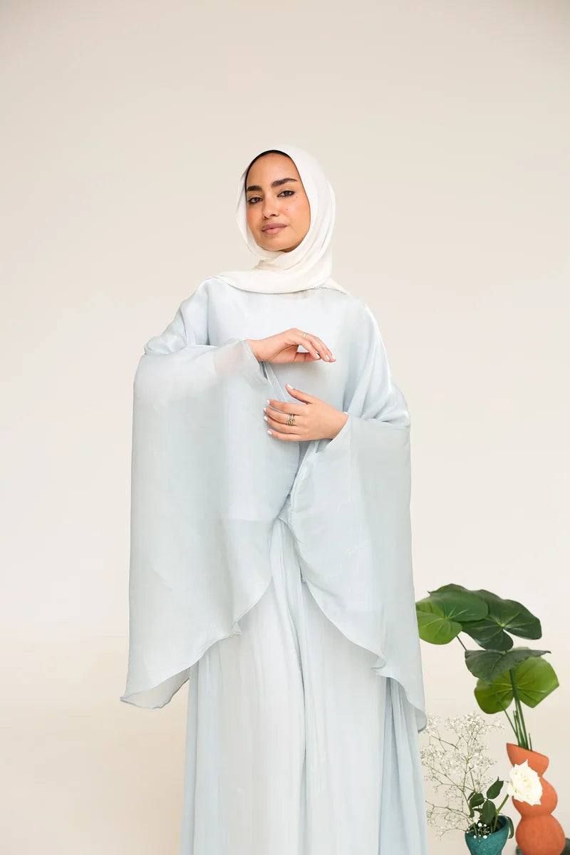 Zoe Flowing Cape‑Style Abaya Outfit-Blue