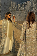 Full Floral Embroidered Double-Layer Abaya with Hijab