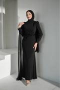 Zaina 3D Floral Beaded Mermaid Modest Gown