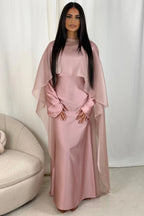 Elegant 2-Piece Satin Maxi Dress Set