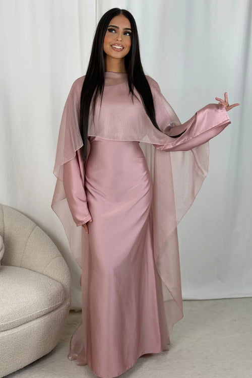 Elegant 2-Piece Satin Maxi Dress Set