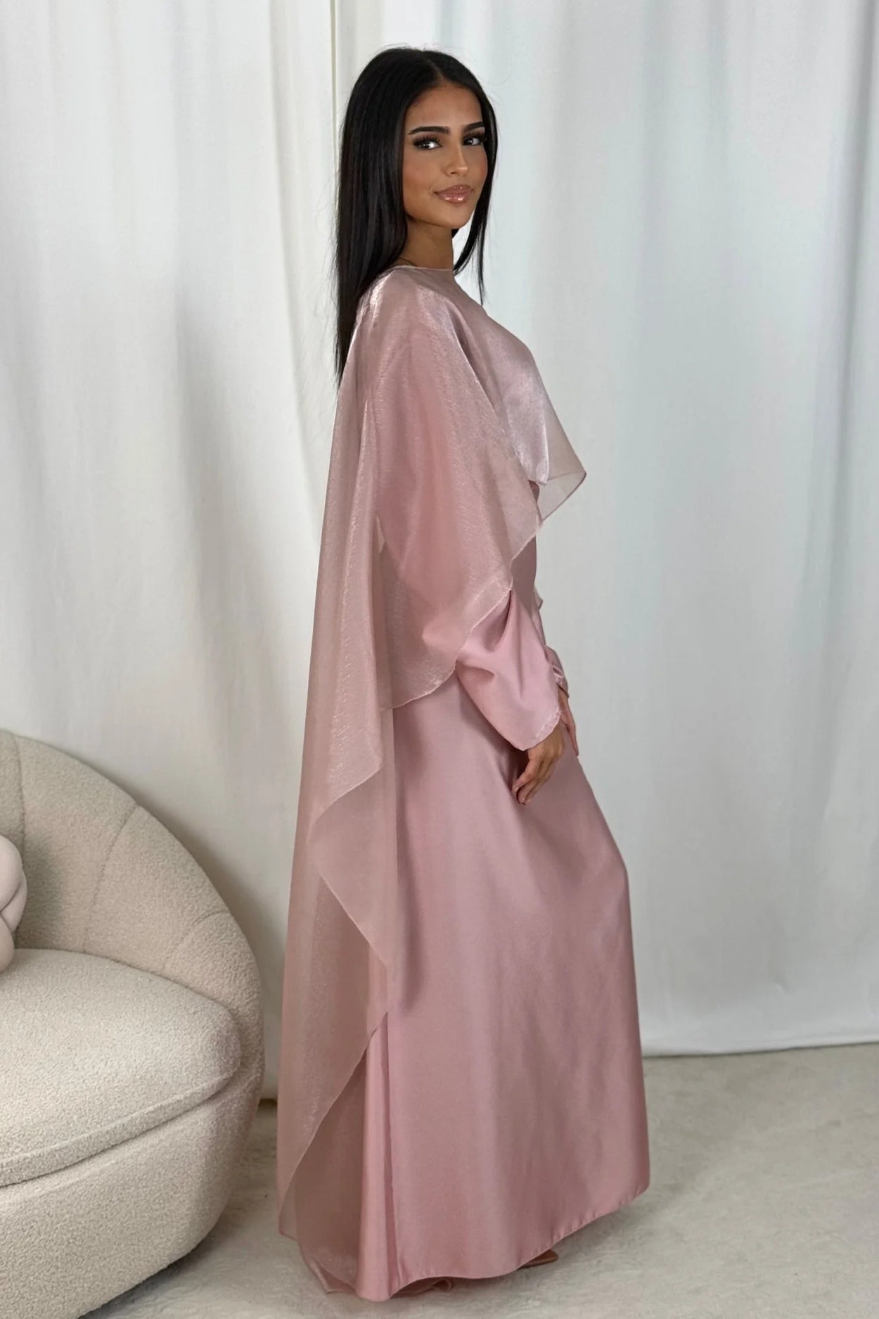 Elegant 2-Piece Satin Maxi Dress Set