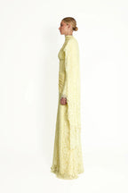 Lace Texture Ruched Drape Maxi Dress