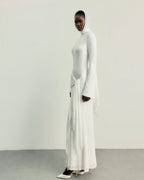 Vera Velvet Floral Twist Waist Maxi Dress-White