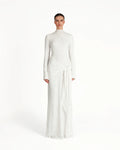 Vera Velvet Floral Twist Waist Maxi Dress-White