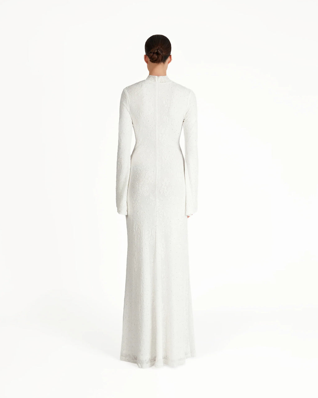 Vera Velvet Floral Twist Waist Maxi Dress-White