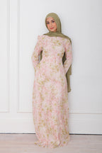 Fara Asymmetric Ruffle-Trim Impressionist Floral Maxi