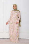 Fara Asymmetric Ruffle-Trim Impressionist Floral Maxi