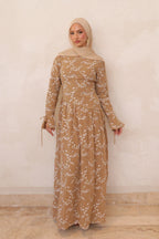 Mona Asymmetric Waist Embroidered Dress