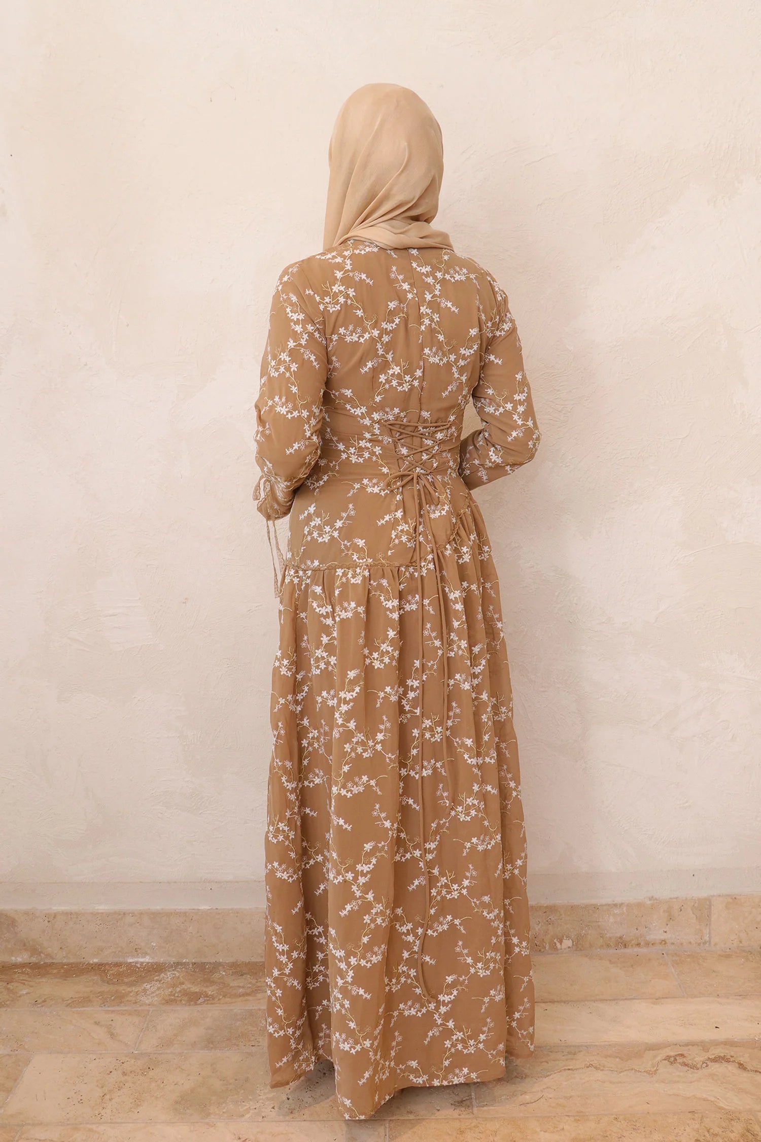 Mona Asymmetric Waist Embroidered Dress