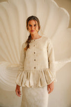 Mina Sculptural Peplum Jacquard Set