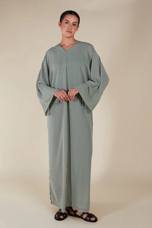 Adila Linear Pinstripe Kaftan
