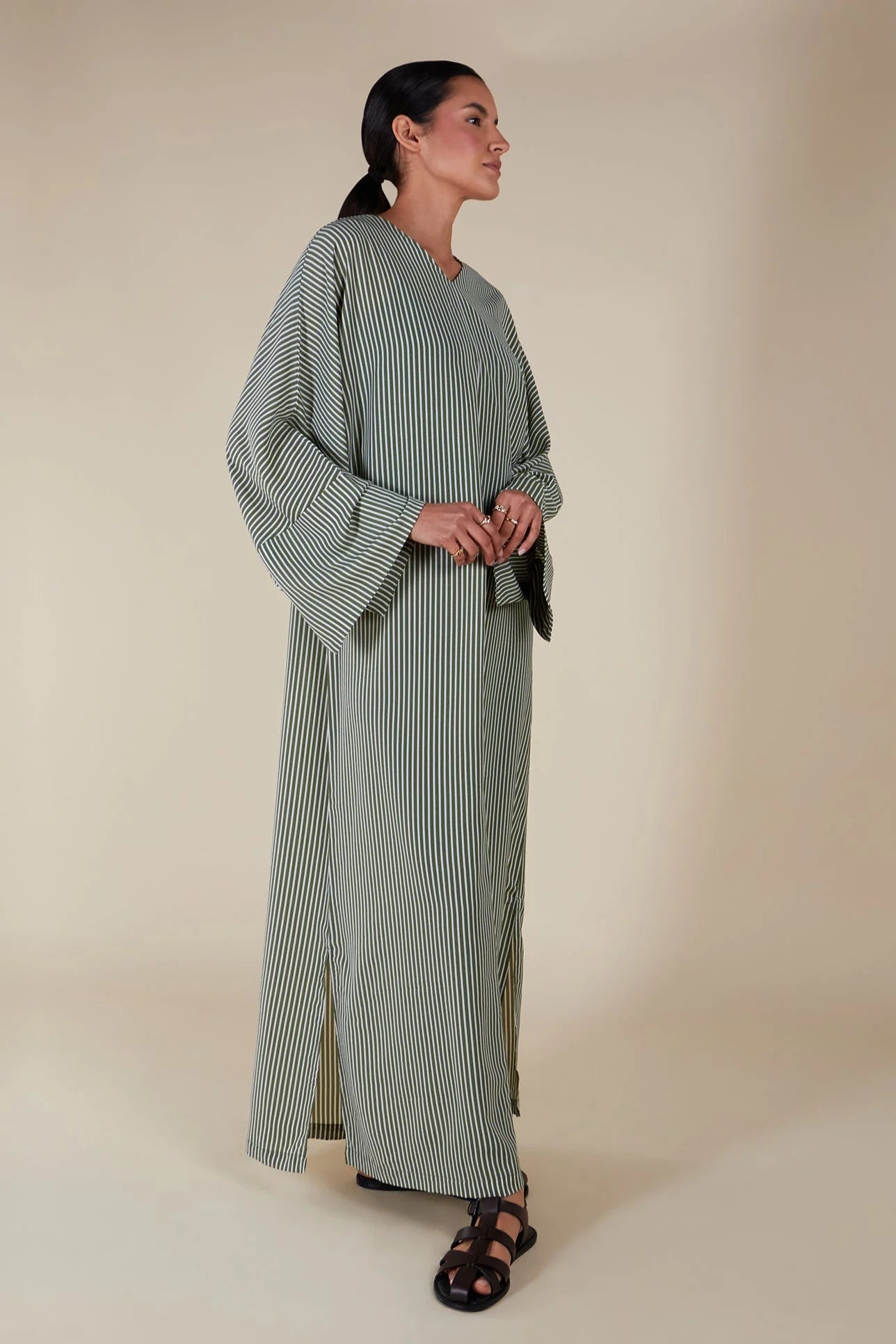Adila Linear Pinstripe Kaftan