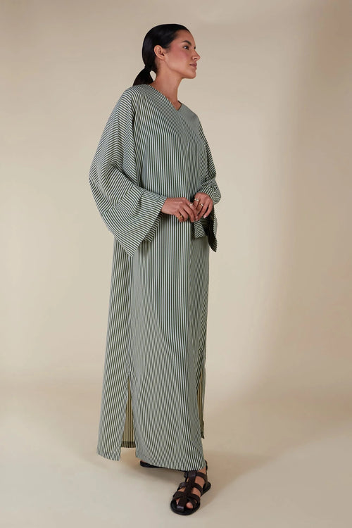 Adila Linear Pinstripe Kaftan