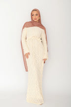 Salma V-Ruffle Textured Lace Dress