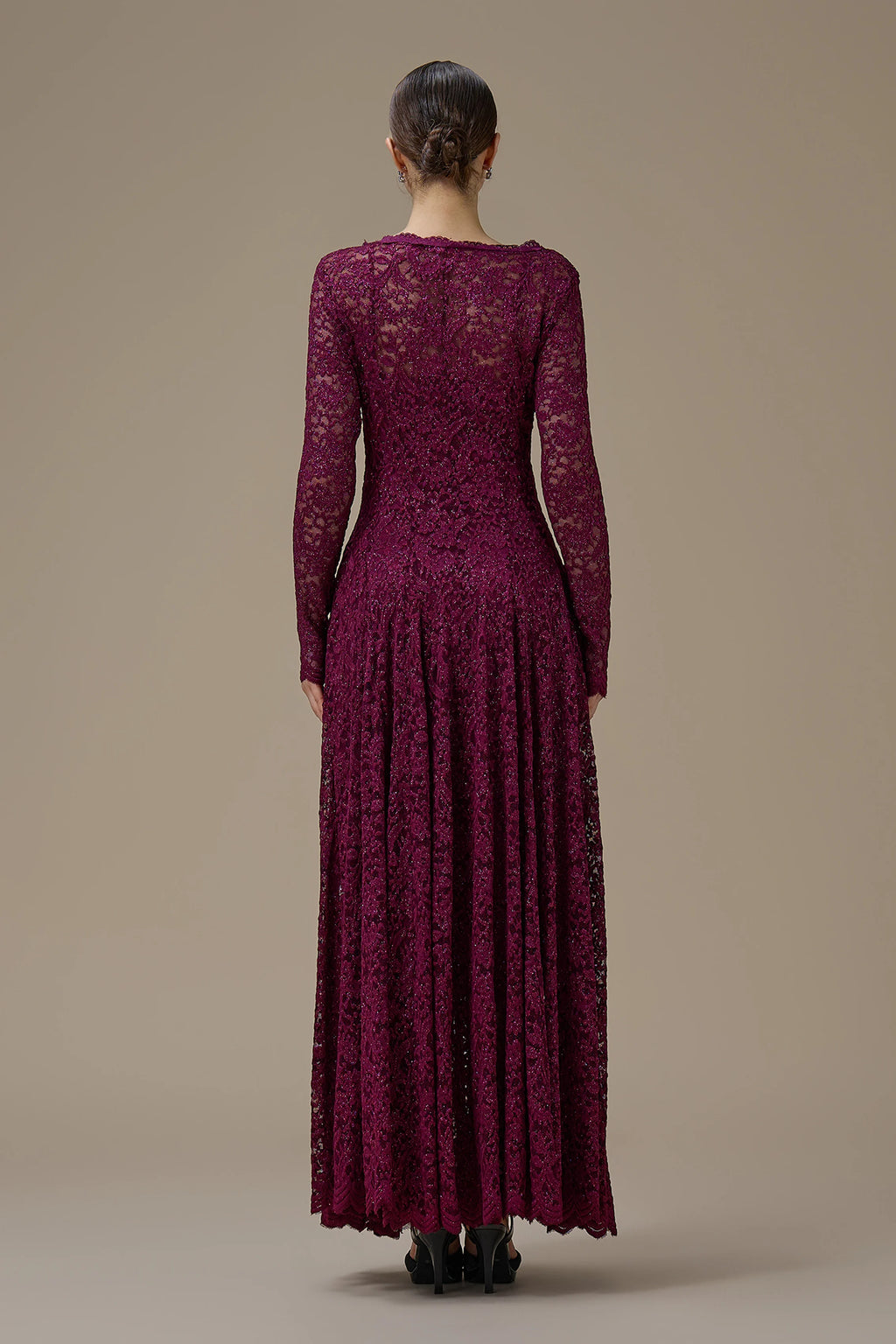 Vera Glitter Lace Scallop Maxi