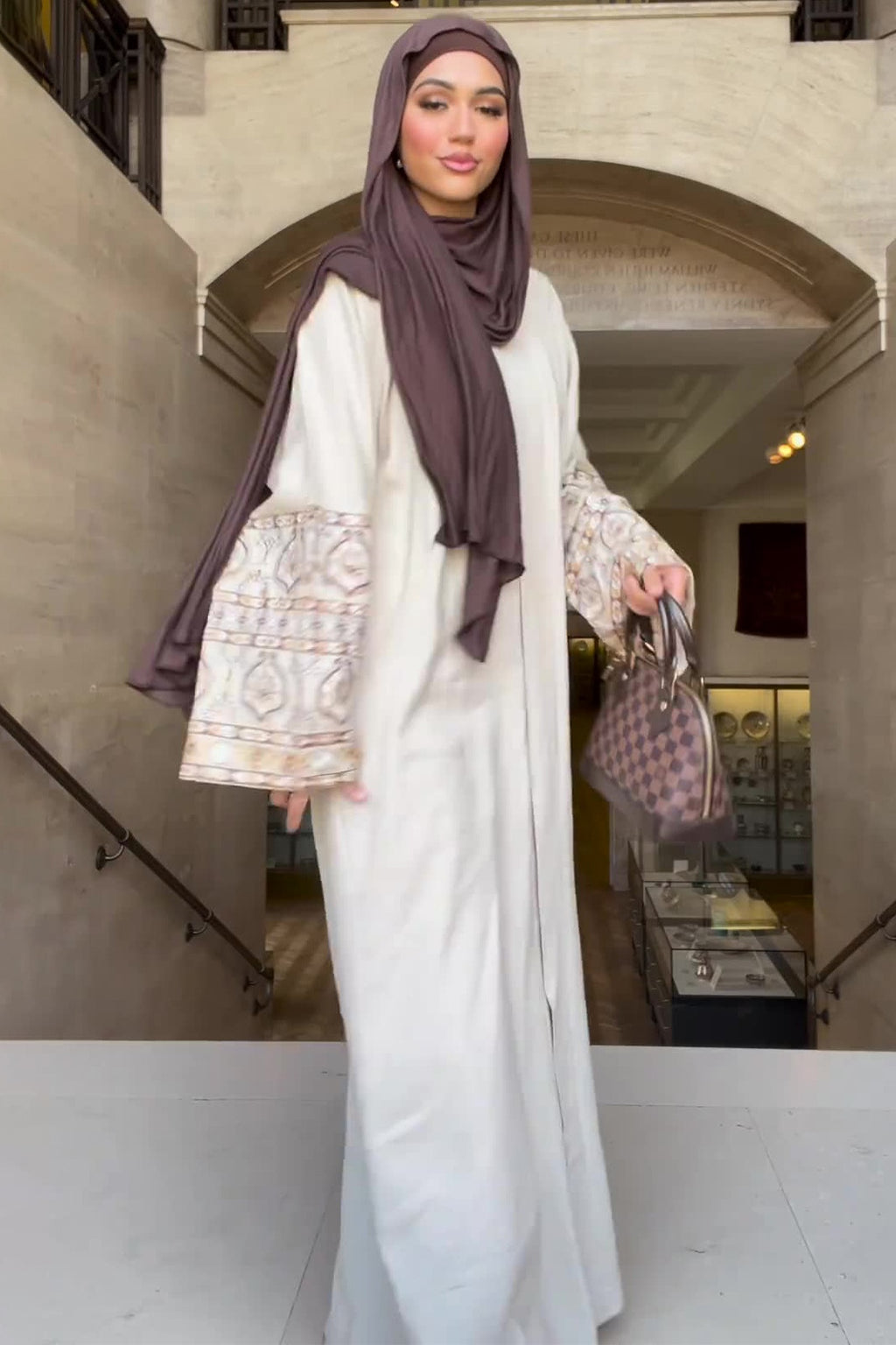 Aisha Printed Cuff Loose Abaya