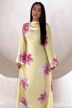 Bloom Floral Maxi Dress-Yellow