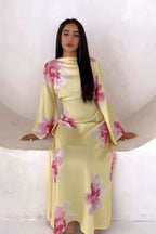 Bloom Floral Maxi Dress-Yellow