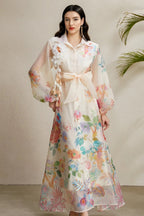 Maya Floral Applique Maxi Dress