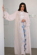 Floral Embellished Open Abaya