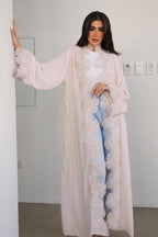 Floral Embellished Open Abaya