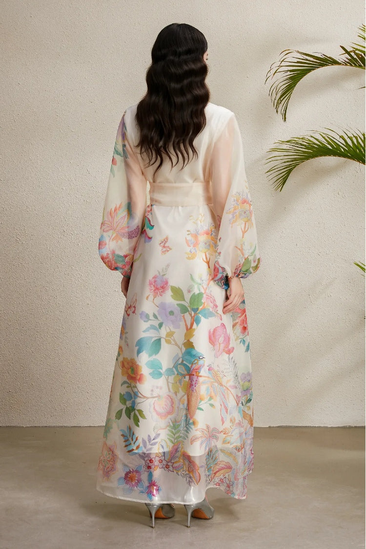 Maya Floral Applique Maxi Dress
