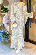 Floral Print Batwing Kaftan & Maxi Skirt Modest Set