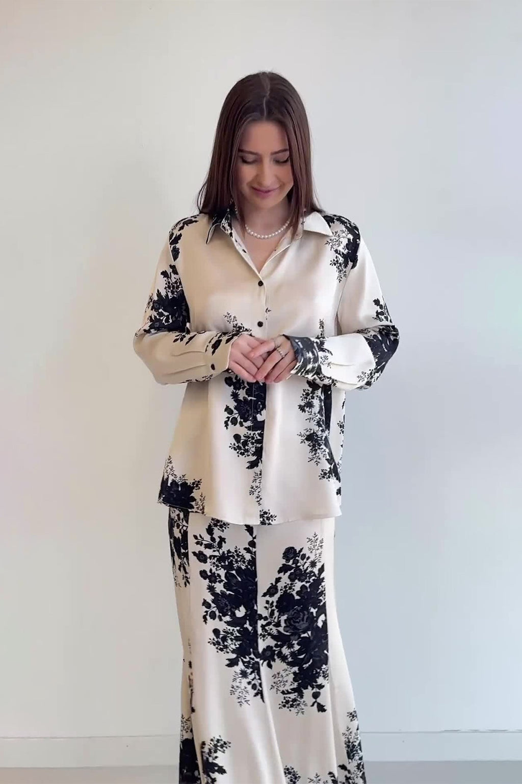 Sara Floral Print Shirt Mermaid Co-ord