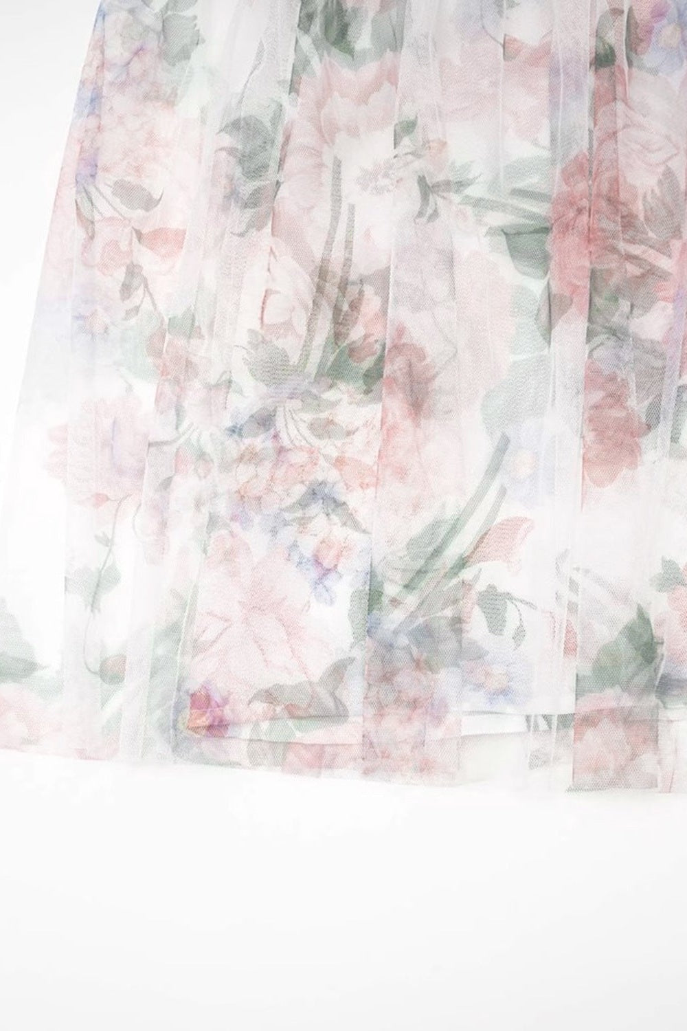 Intricate Floral Mesh Lantern Sleeve Maxi Dress
