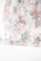 Intricate Floral Mesh Lantern Sleeve Maxi Dress
