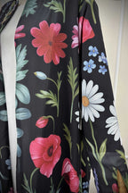 Elegant Floral Print Open Abaya & Matching Hijab Set